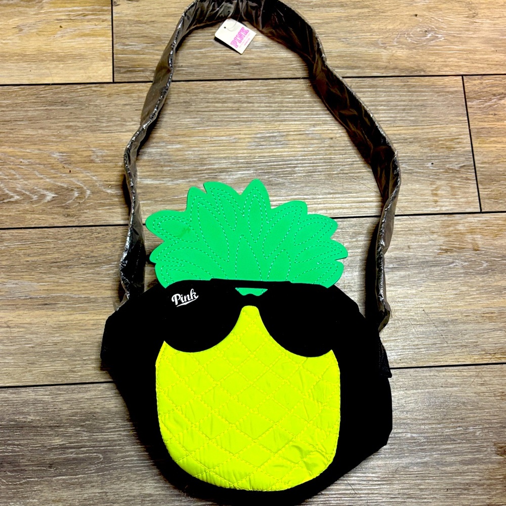PINK Victoria's Secret Pineapple Crossbody Bag in Black, Yellow & Green